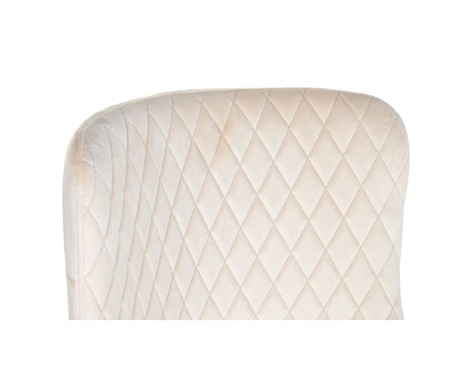 Conforama Silla De Comedor DKD Home Decor Beige Metal Poliéster (56 X 51 X 84 Cm)