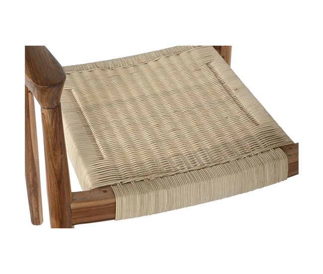 Conforama Silla De Comedor DKD Home Decor Blanco Marrón Natural 59 X 55 X 78 Cm