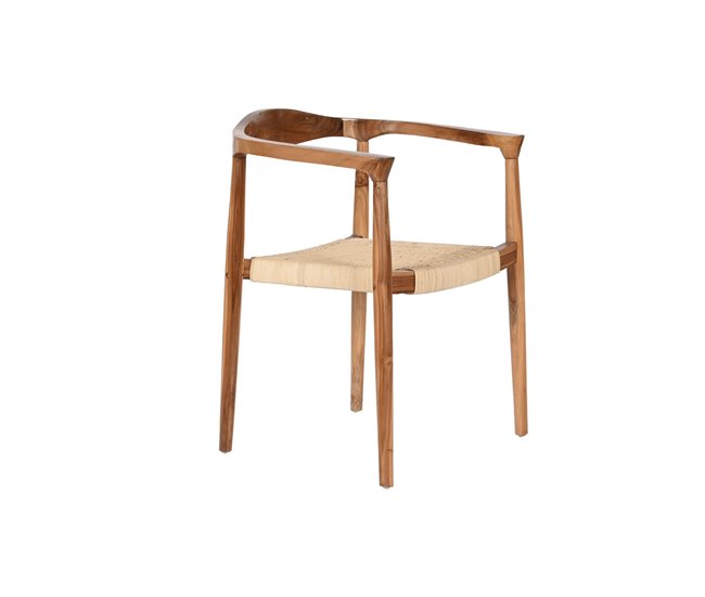 Conforama Silla de Comedor DKD Home Decor Blanco Marrón Natural 59 x 55 x 78 cm