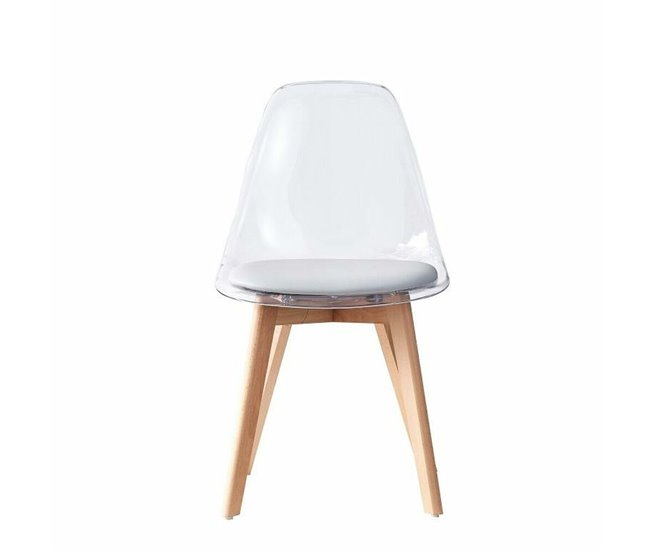 Conforama Silla De Comedor DKD Home Decor Gris Madera Policarbonato (54 X 47 X 81 Cm)