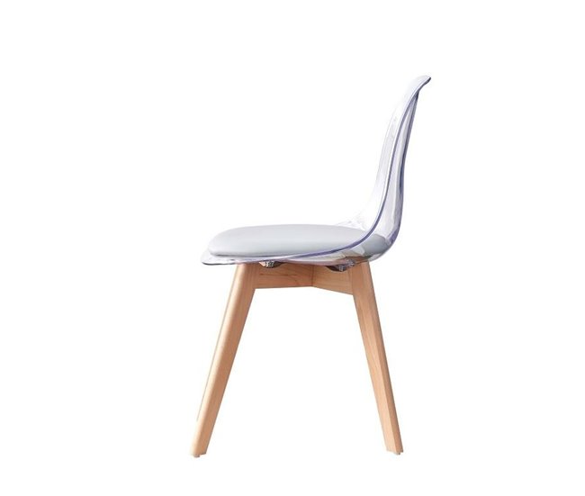 Conforama Silla De Comedor DKD Home Decor Gris Madera Policarbonato (54 X 47 X 81 Cm)