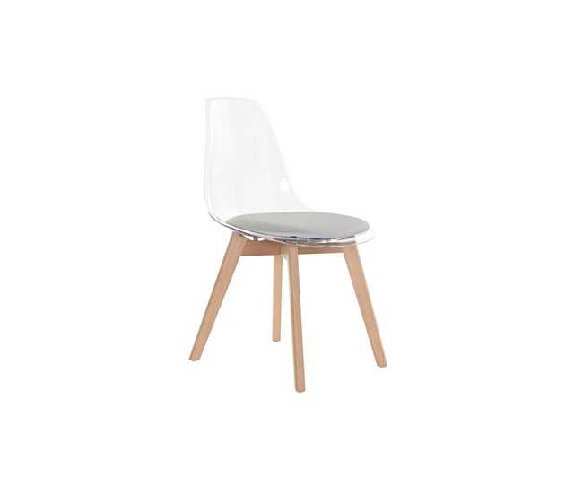 Conforama Silla de Comedor DKD Home Decor Gris Madera Policarbonato (54 x 47 x 81 cm)