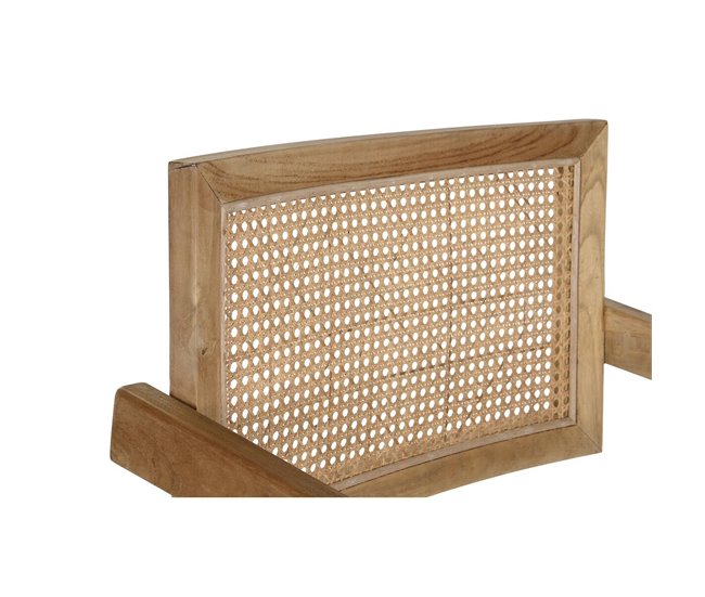 Conforama Silla De Comedor DKD Home Decor Natural Teca Ratán (58 X 56 X 82 Cm)