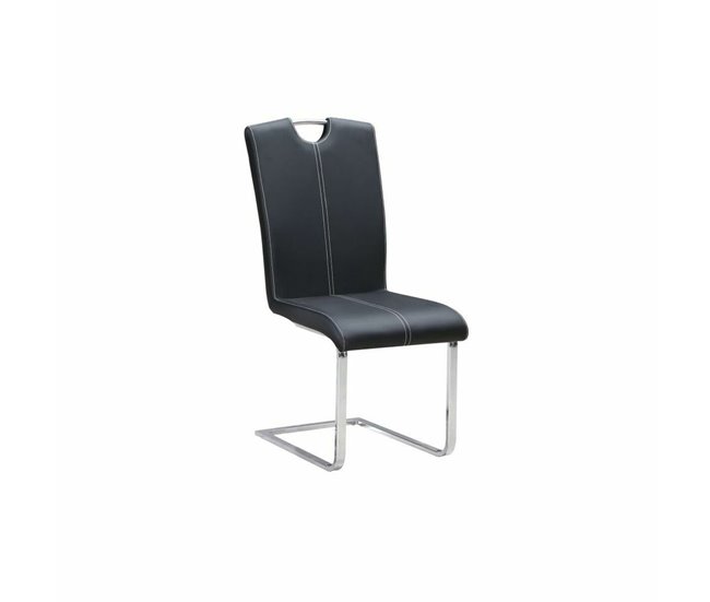 Conforama Silla de Comedor DKD Home Decor Negro Metal Poliuretano (59 x 45 x 102 cm)