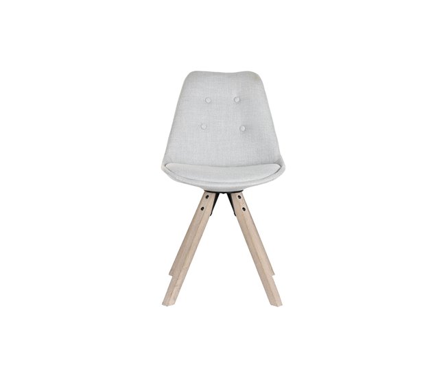 Conforama Silla De Comedor DKD Home Decor Poliéster Gris Claro Roble (48 X 44 X 84 Cm)