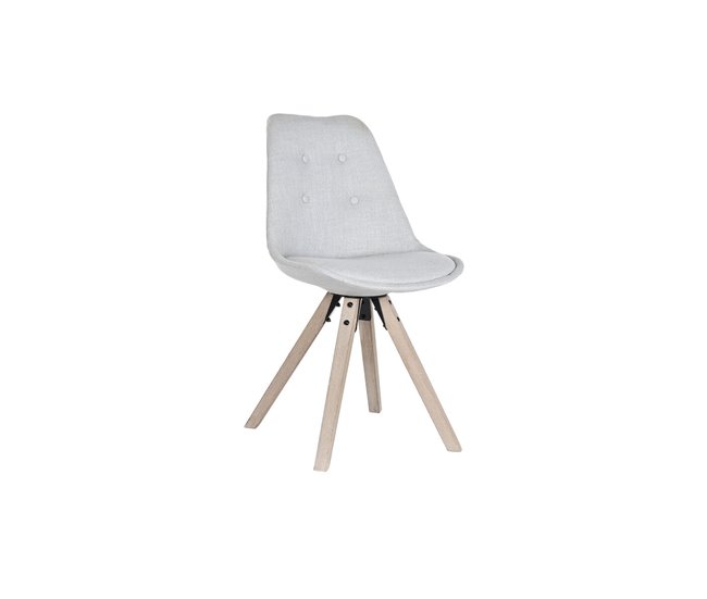 Conforama Silla de Comedor DKD Home Decor Poliéster Gris claro Roble (48 x 44 x 84 cm)