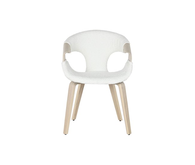 Conforama Silla De Comedor Home ESPRIT Blanco Poliéster Madera 55 5 X 67 5 X 80 5 Cm