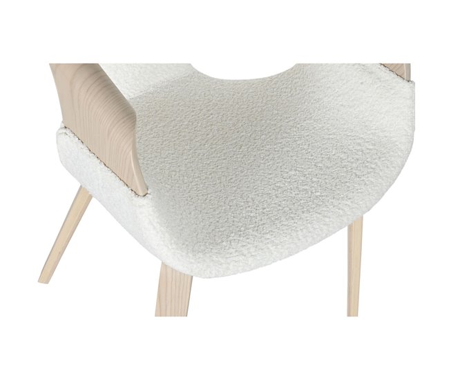 Conforama Silla De Comedor Home ESPRIT Blanco Poliéster Madera 55 5 X 67 5 X 80 5 Cm