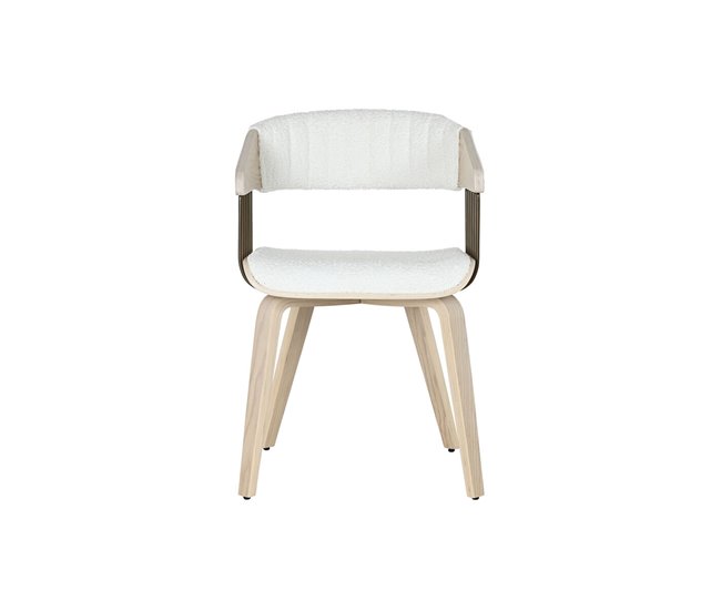 Conforama Silla De Comedor Home ESPRIT Blanco Poliéster Madera 51 X 55 X 76 5 Cm