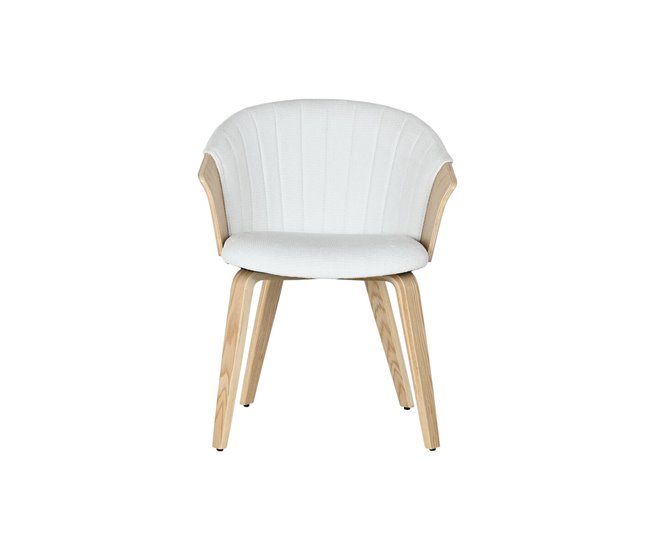 Conforama Silla De Comedor Home ESPRIT Blanco Poliéster Madera 60 X 57 5 X 79 Cm