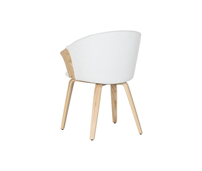 Conforama Silla De Comedor Home ESPRIT Blanco Poliéster Madera 60 X 57 5 X 79 Cm