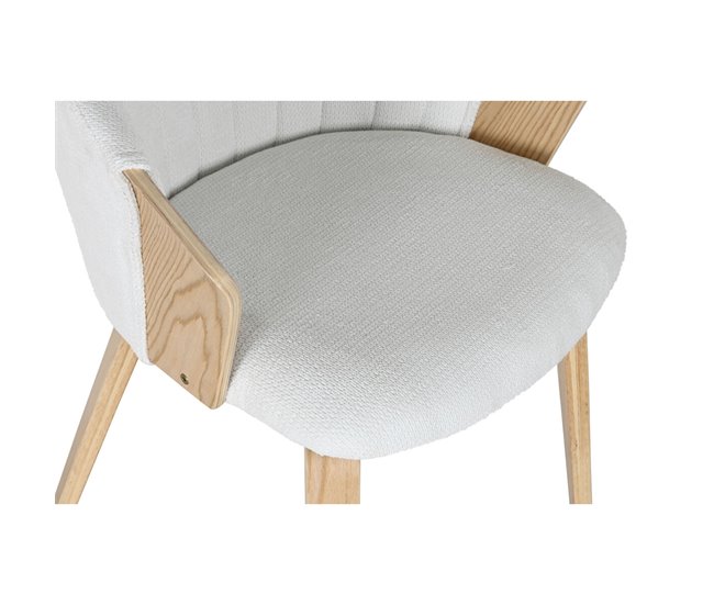 Conforama Silla De Comedor Home ESPRIT Blanco Poliéster Madera 60 X 57 5 X 79 Cm