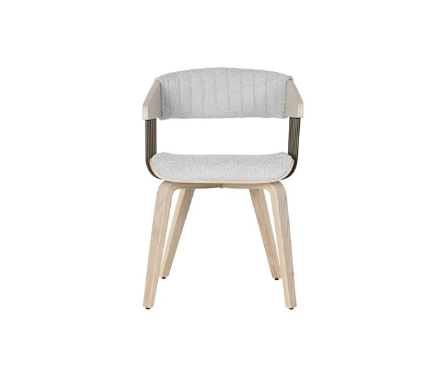 Conforama Silla De Comedor Home ESPRIT Gris Poliéster Madera 51 X 55 X 76 5 Cm