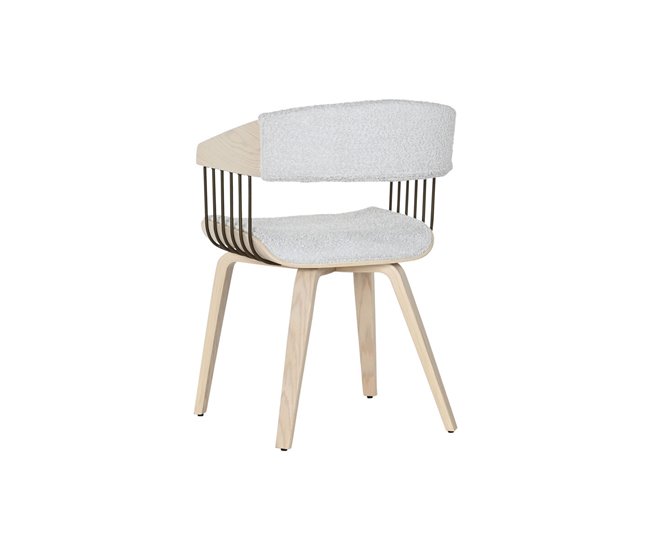Conforama Silla De Comedor Home ESPRIT Gris Poliéster Madera 51 X 55 X 76 5 Cm