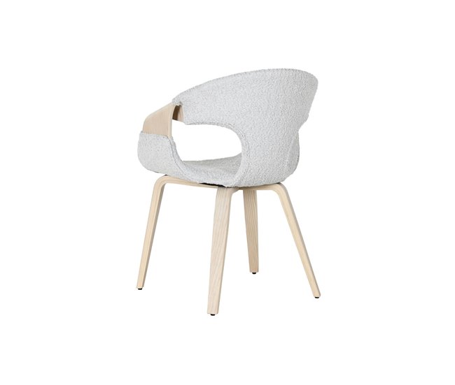 Conforama Silla De Comedor Home ESPRIT Gris Poliéster Madera 55 5 X 67 5 X 80 5 Cm