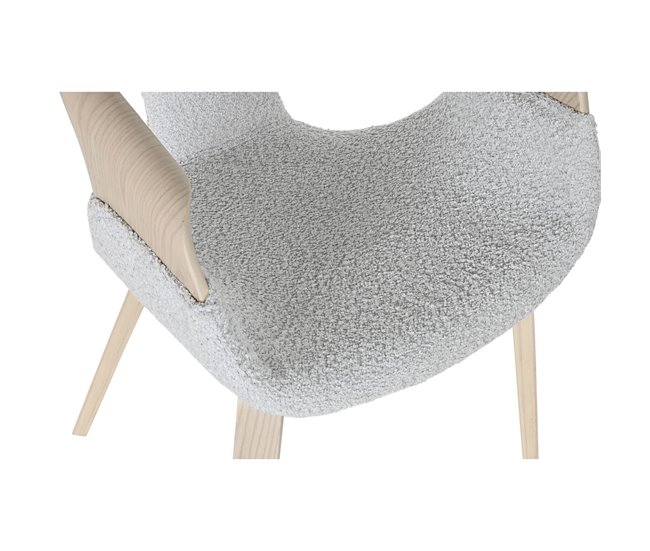 Conforama Silla De Comedor Home ESPRIT Gris Poliéster Madera 55 5 X 67 5 X 80 5 Cm