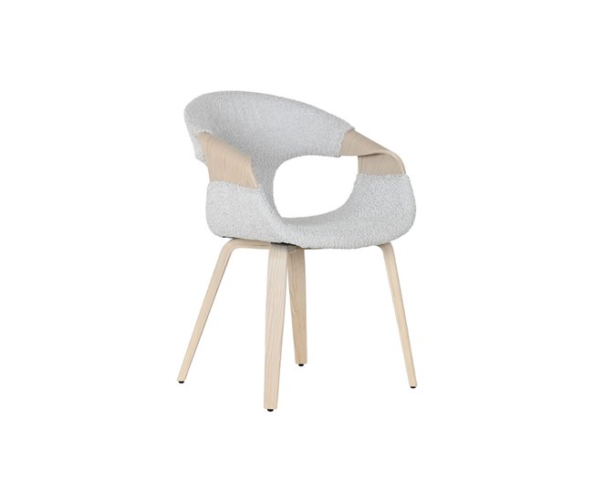 Conforama Silla de Comedor Home ESPRIT Gris Poliéster Madera 55 5 x 67 5 x 80 5 cm