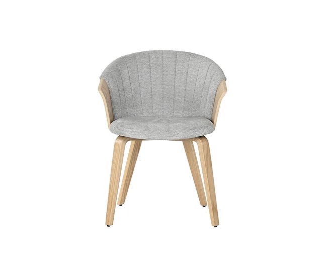 Conforama Silla De Comedor Home ESPRIT Gris Poliéster Madera 60 X 57 5 X 79 Cm