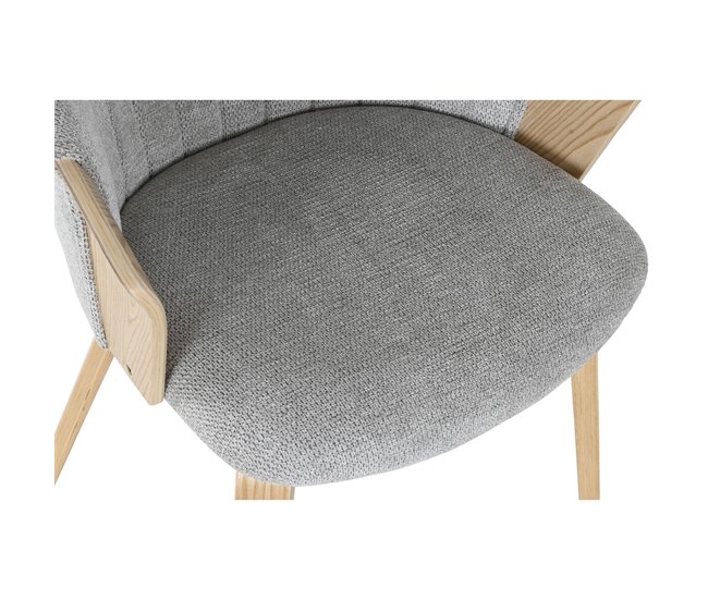 Conforama Silla De Comedor Home ESPRIT Gris Poliéster Madera 60 X 57 5 X 79 Cm