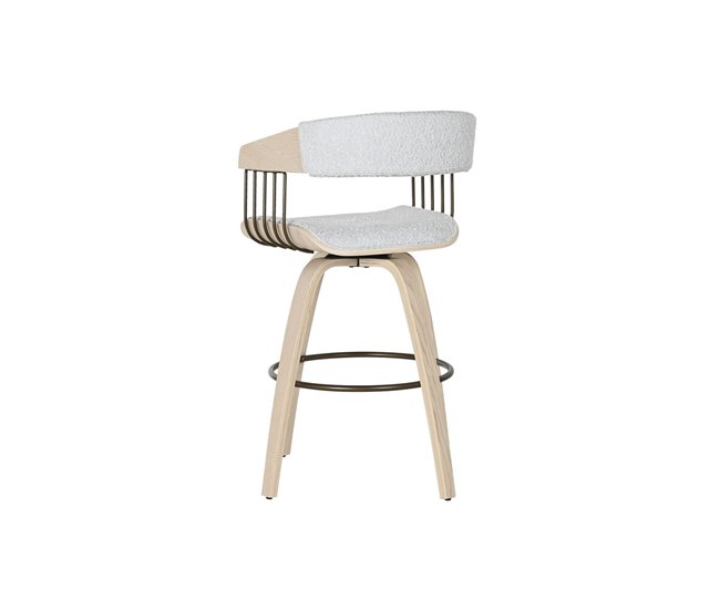 Conforama Silla De Comedor Home ESPRIT Gris Poliéster Madera 51 X 55 X 91 Cm