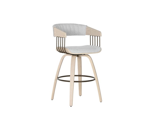 Conforama Silla de Comedor Home ESPRIT Gris Poliéster Madera 51 x 55 x 91 cm