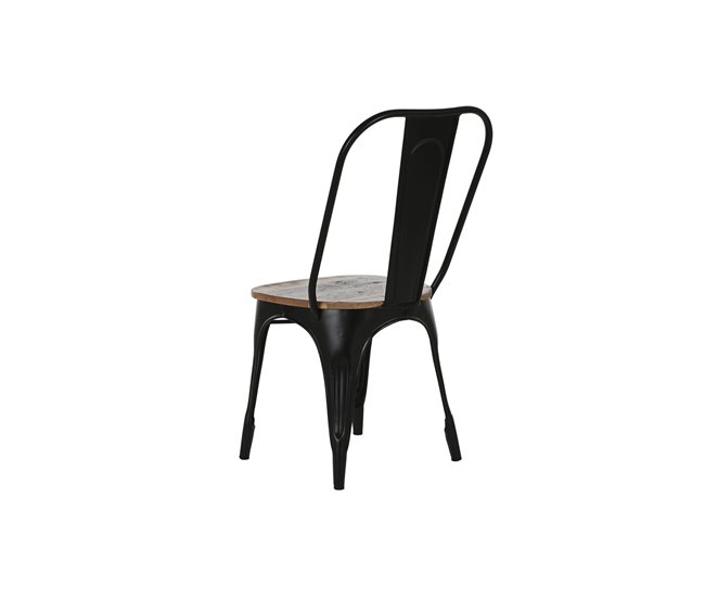 Conforama Silla De Comedor Home ESPRIT Negro Marrón Oscuro Madera Metal 48 X 55 X 92 Cm