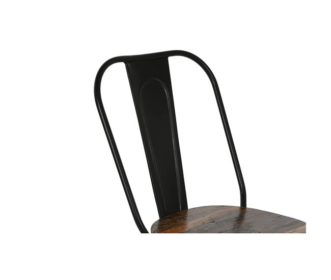 Conforama Silla De Comedor Home ESPRIT Negro Marrón Oscuro Madera Metal 48 X 55 X 92 Cm