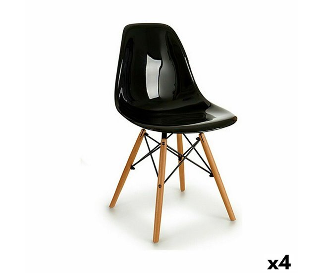 Conforama Silla de Comedor Kirk Negro 53 x 82 x 47 cm (4 Unidades)