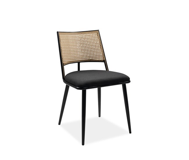 Conforama Silla De Comedor LUIGI Pack 4 Unidades En Ratán Y Negro