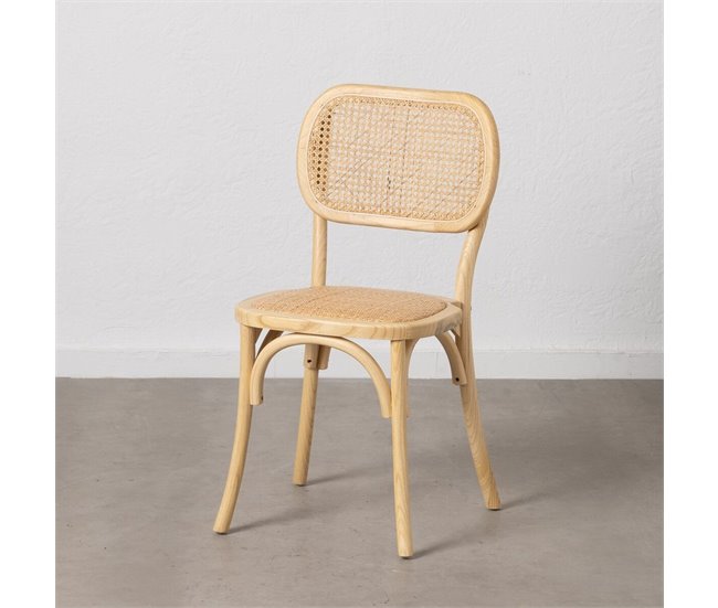 Conforama Silla De Comedor Natural Ratán Madera De Olmo 45 X 41 X 88 Cm