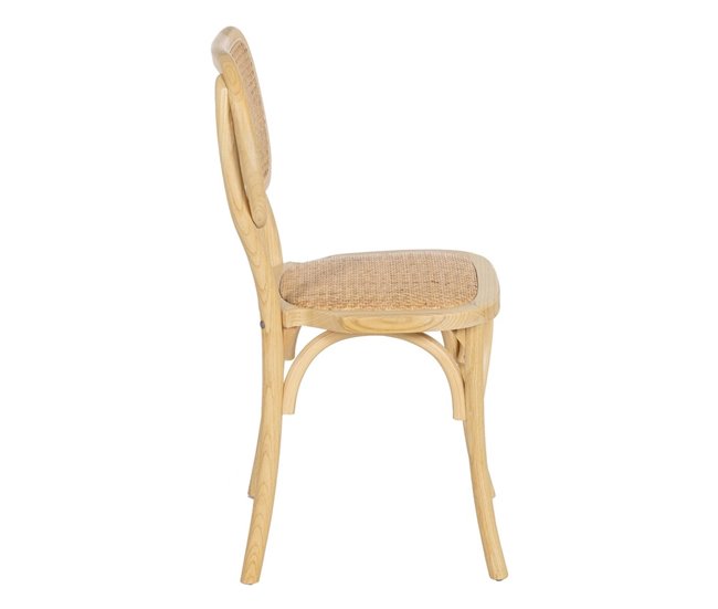 Conforama Silla De Comedor Natural Ratán Madera De Olmo 45 X 41 X 88 Cm