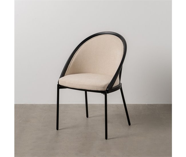 Conforama Silla De Comedor Negro Beige 54 X 47 5 X 82 3 Cm