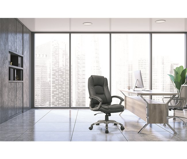 Conforama Silla De Escritorio De Piel Sintética STEPH Gris