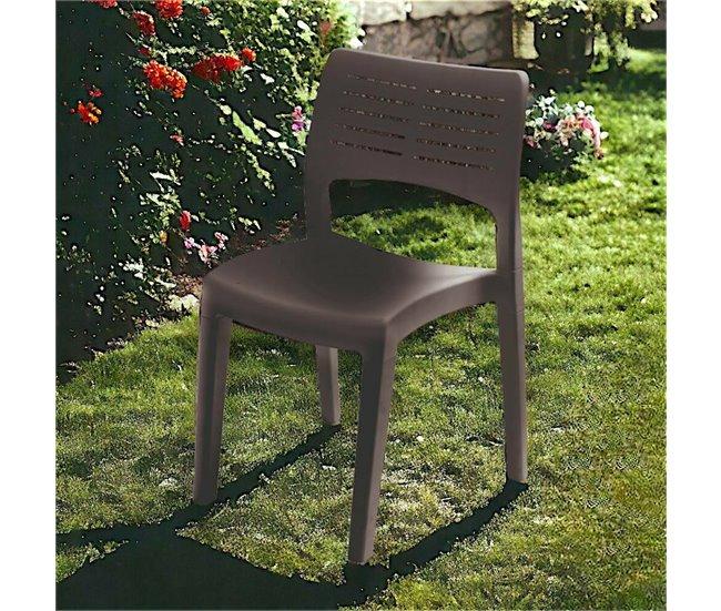 Conforama Silla De Exterior Dantonin Asiento De Jardín Silla Para Mesa De Comedor Sillón De Exterior 100% Made In Italy 50x51h82 Cm Antracita