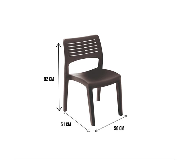 Conforama Silla De Exterior Dantonin Asiento De Jardín Silla Para Mesa De Comedor Sillón De Exterior 100% Made In Italy 50x51h82 Cm Antracita