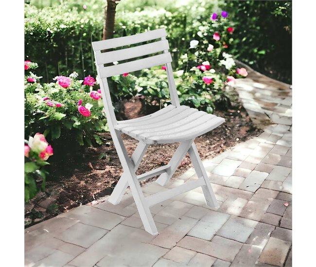 Conforama Silla De Exterior Danzivin Asiento De Jardín Plegable Silla Para Mesa De Comedor Sillón De Exterior 100% Made In Italy 44x41h78 Cm Blanco