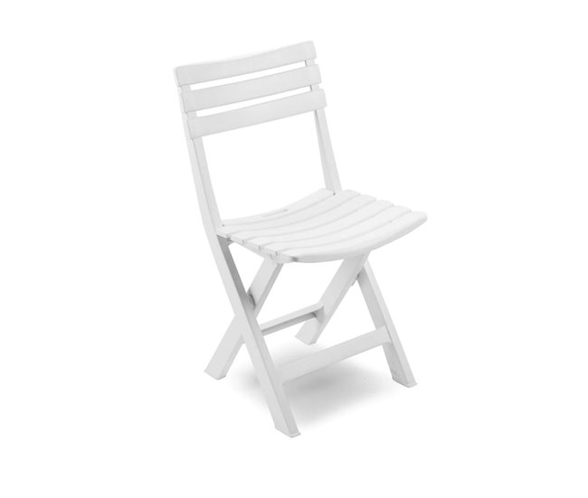 Conforama Silla de exterior Danzivin Asiento de jardín plegable Silla para mesa de comedor Sillón de exterior 100% Made in Italy 44x41h78 cm Blanco
