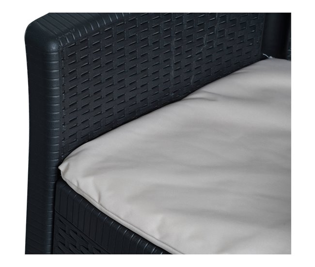 Conforama Silla De Exterior Dboatti Asiento De Jardín Sillón De Exterior Efecto Ratán 100% Made In Italy 59x57h85 Cm Antracita
