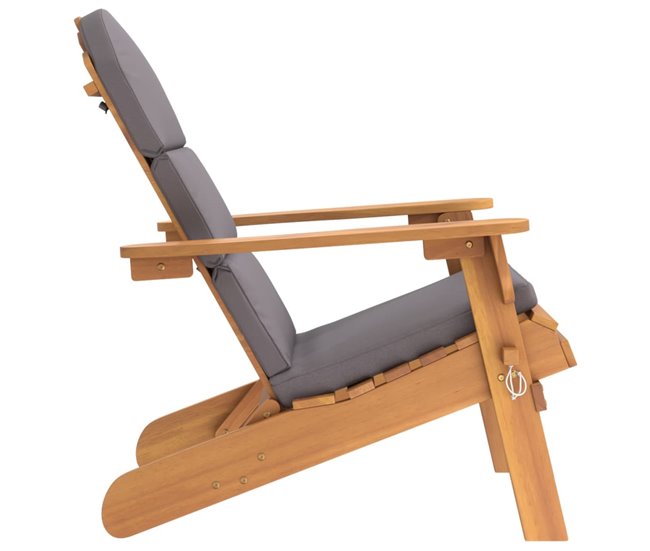 Conforama Silla De Jardin Adirondack Con Cojines Madera Maciza Acacia