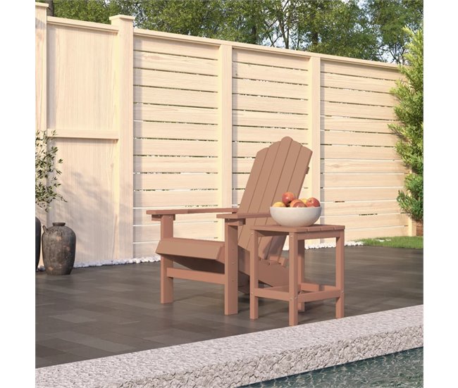 Conforama Silla De Jardin Adirondack Con Mesa HDPE Marrón