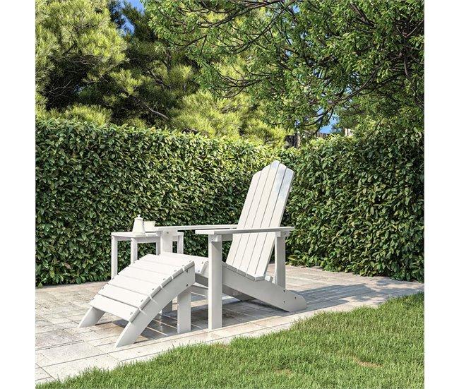 Conforama Silla De Jardin Adirondack Con Reposapiés HDPE Blanco