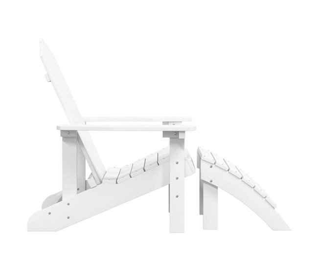 Conforama Silla De Jardin Adirondack Con Reposapiés HDPE Blanco
