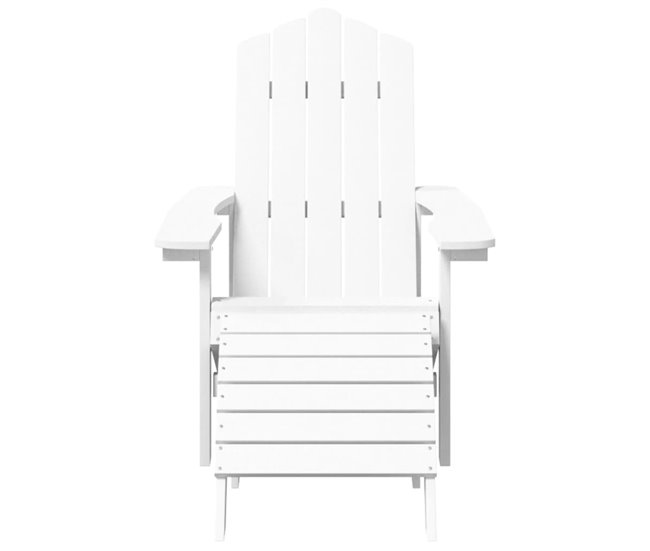 Conforama Silla De Jardin Adirondack Con Reposapiés Y Mesa HDPE Blanco
