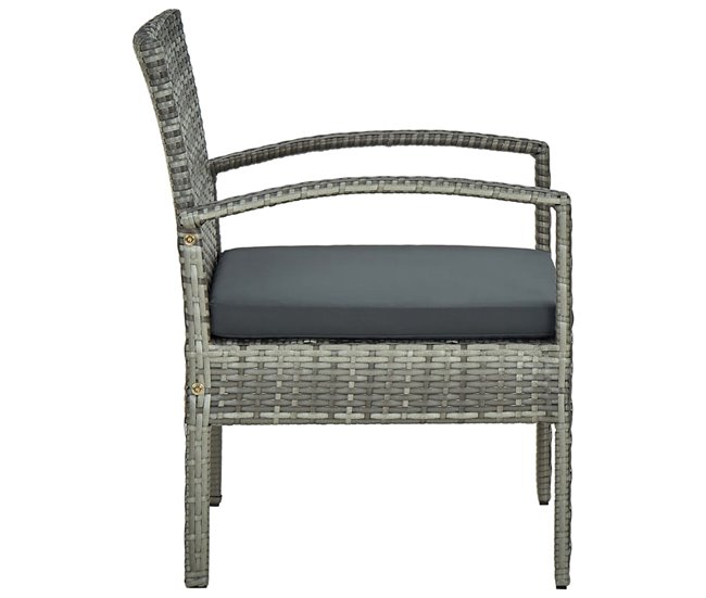 Conforama Silla De Jardin Con Cojin Ratán Sintético Gris