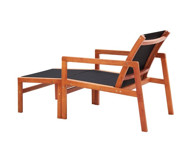 Conforama Silla De Jardin Con Reposapiés Madera De Eucalipto Y Textilene