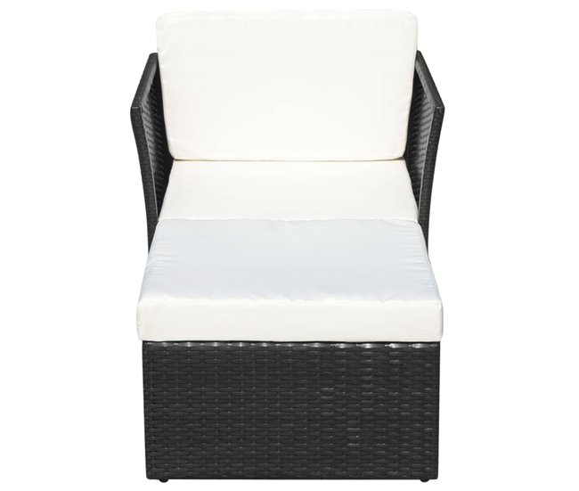 Conforama Silla De Jardin Con Taburete Poli Ratán Negra