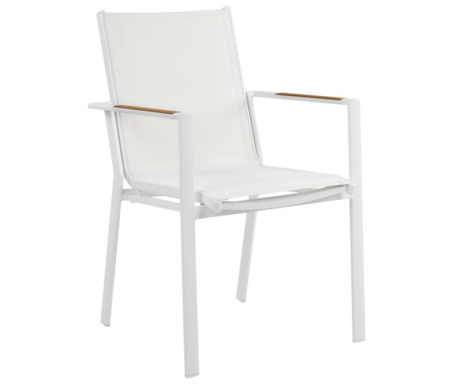Conforama Silla De Jardín Conjunto De 4 Metal Blanco BUSSETO