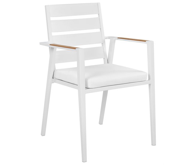 Conforama Silla De Jardín Conjunto De 4 Metal Blanco TAVIANO