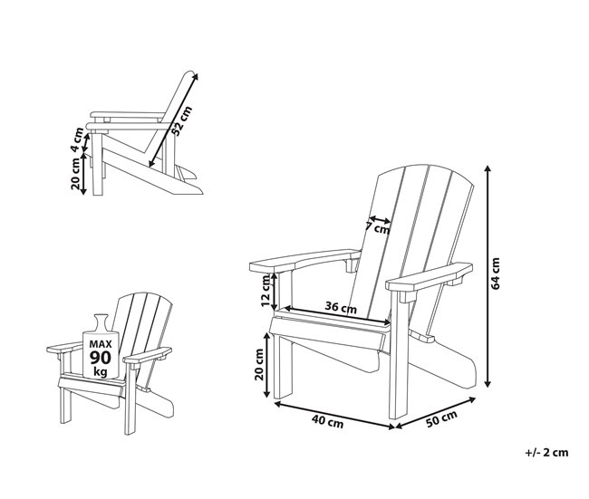 Conforama Silla De Jardín Infantil Azul Claro ADIRONDACK