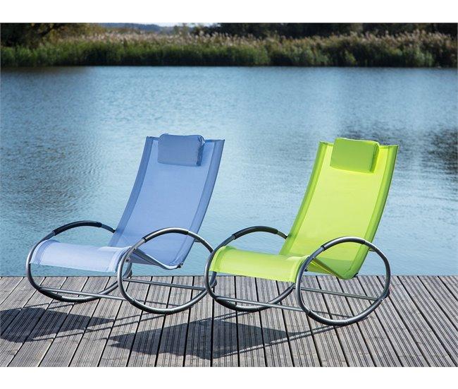 Conforama Silla De Jardín Mecedora Verde Lima CAMPO